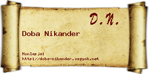 Doba Nikander névjegykártya